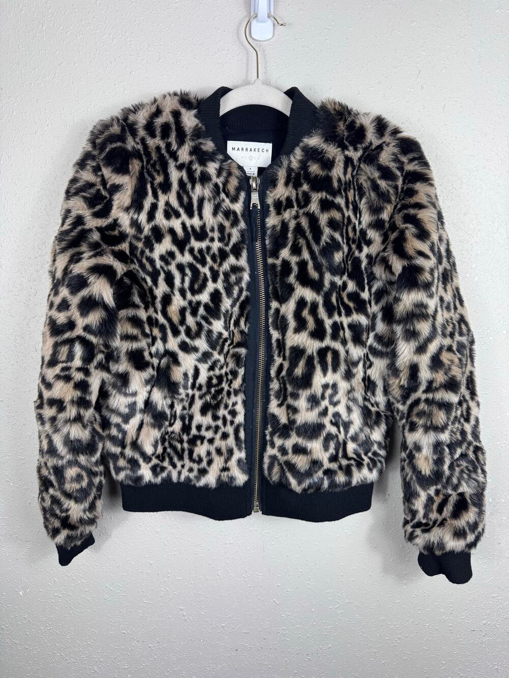 Marrakech Faux Fur Bomber Jacket Womens Size Small